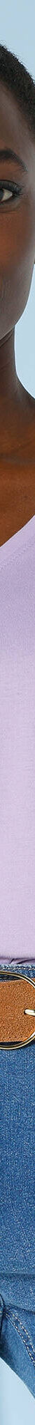 T-shirt col V uni manches courtes, coton (mauve) T-shirt col V uni manches courtes, coton (mauve)